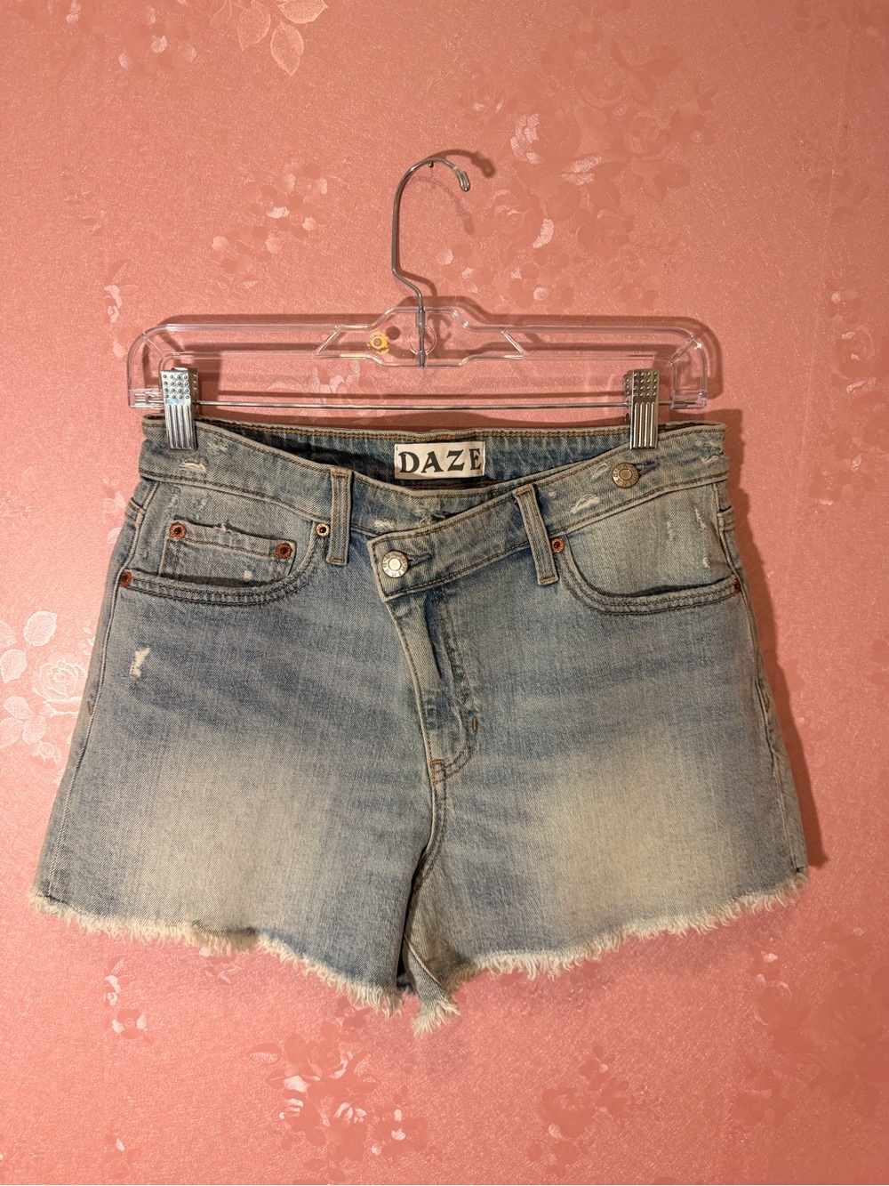 Daze Light Wash Denim Shorts - Women's High-Rise Cutoffs